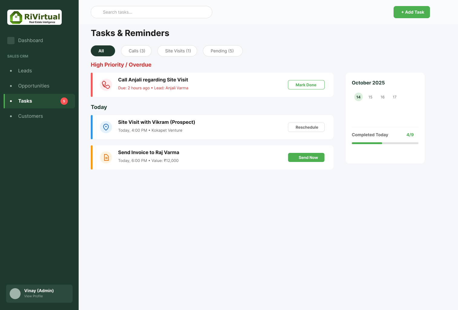 RiVirtual Tasks